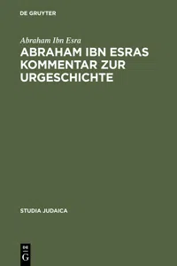 Abraham ibn Esras Kommentar zur Urgeschichte_cover