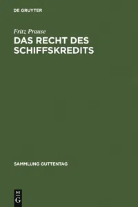 Das Recht des Schiffskredits_cover