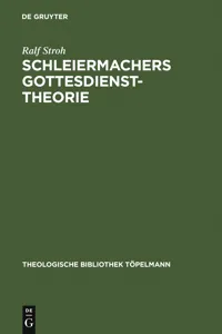 Schleiermachers Gottesdiensttheorie_cover