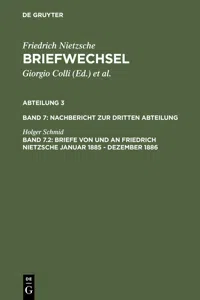 Briefe von und an Friedrich Nietzsche Januar 1885 - Dezember 1886_cover