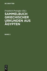 Sammelbuch griechischer Urkunden aus Ägypten. Band 2_cover