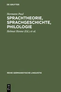 Sprachtheorie, Sprachgeschichte, Philologie_cover