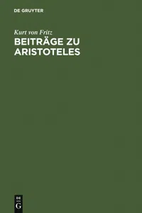 Beiträge zu Aristoteles_cover