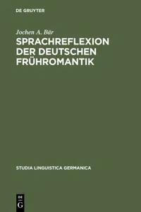 Sprachreflexion der deutschen Frühromantik_cover