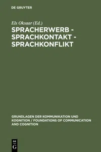 Spracherwerb - Sprachkontakt - Sprachkonflikt_cover