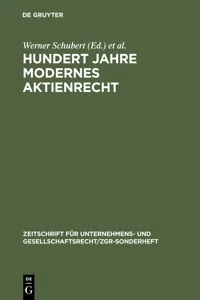 Hundert Jahre modernes Aktienrecht_cover