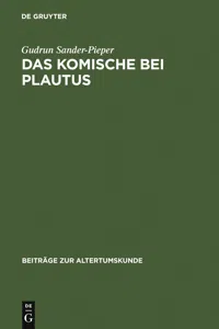 Das Komische bei Plautus_cover