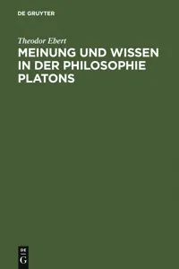 Meinung und Wissen in der Philosophie Platons_cover