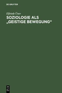 Soziologie als "geistige Bewegung"_cover