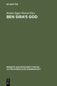 Ben Sira's God_cover