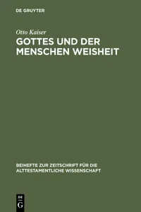 Gottes und der Menschen Weisheit_cover