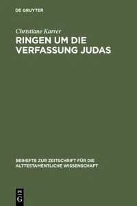 Ringen um die Verfassung Judas_cover