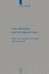 Vom offenbaren und verborgenen Gott_cover