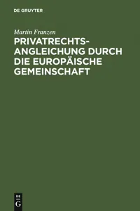 Privatrechtsangleichung durch die Europäische Gemeinschaft_cover