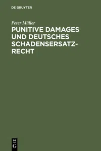 Punitive Damages und deutsches Schadensersatzrecht_cover