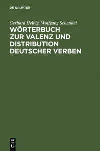 Wörterbuch zur Valenz und Distribution deutscher Verben_cover