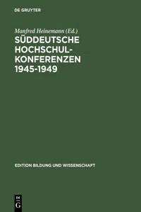 Süddeutsche Hochschulkonferenzen 1945–1949_cover