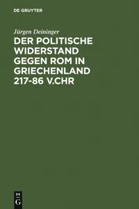 Der politische Widerstand gegen Rom in Griechenland 217-86 v.Chr_cover