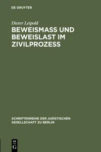 Beweismass und Beweislast im Zivilprozess_cover