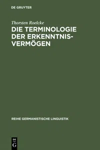 Die Terminologie der Erkenntnisvermögen_cover