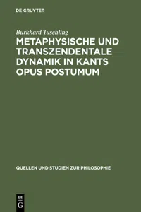 Metaphysische und transzendentale Dynamik in Kants opus postumum_cover