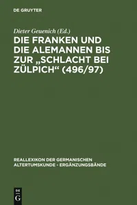 Die Franken und die Alemannen bis zur "Schlacht bei Zülpich_cover