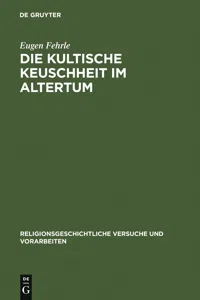 Die kultische Keuschheit im Altertum_cover