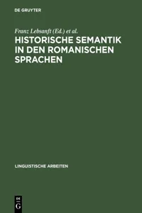 Historische Semantik in den romanischen Sprachen_cover