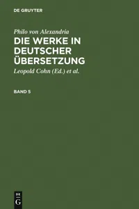 Philo von Alexandria: Die Werke in deutscher Übersetzung. Band 5_cover