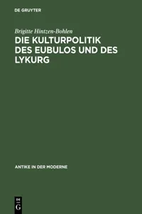 Die Kulturpolitik des Eubulos und des Lykurg_cover