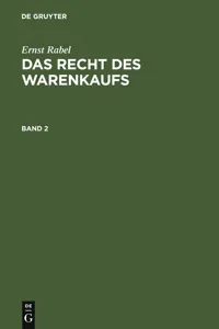 Ernst Rabel: Das Recht des Warenkaufs. Band 2_cover