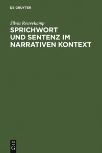 Sprichwort und Sentenz im narrativen Kontext_cover