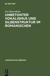 Unbetonter Vokalismus und Silbenstruktur im Romanischen_cover