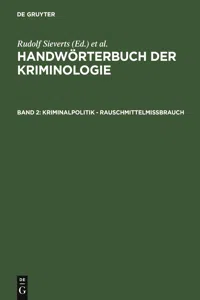 Kriminalpolitik - Rauschmittelmißbrauch_cover