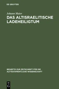 Das altisraelitische Ladeheiligtum_cover