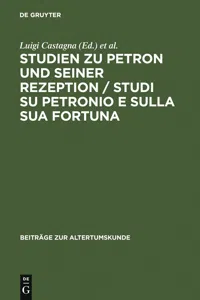 Studien zu Petron und seiner Rezeption / Studi su Petronio e sulla sua fortuna_cover