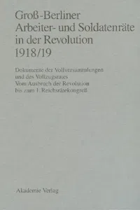 Groß-Berliner Arbeiter- und Soldatenräte in der Revolution 1918/19_cover