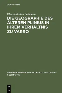 Die Geographie des älteren Plinius in ihrem Verhältnis zu Varro_cover