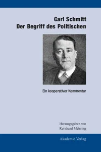 Carl Schmitt: Der Begriff des Politischen_cover