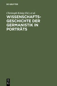 Wissenschaftsgeschichte der Germanistik in Porträts_cover