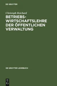 Betriebswirtschaftslehre der öffentlichen Verwaltung_cover