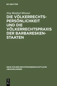 Die Völkerrechtspersönlichkeit und die Völkerrechtspraxis der Barbareskenstaaten_cover