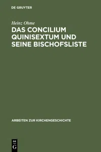 Das Concilium Quinisextum und seine Bischofsliste_cover