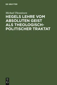 Hegels Lehre vom absoluten Geist als theologisch-politischer Traktat_cover