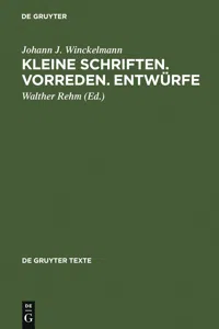 Kleine Schriften • Vorreden • Entwürfe_cover