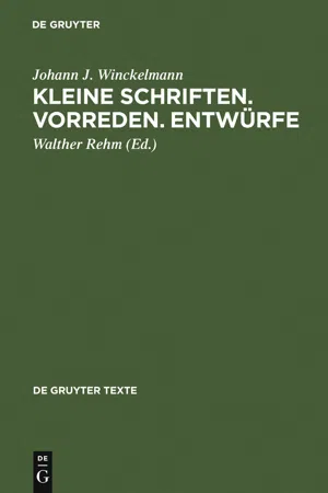 Kleine Schriften • Vorreden • Entwürfe