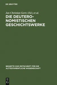 Die deuteronomistischen Geschichtswerke_cover