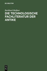 Die technologische Fachliteratur der Antike_cover