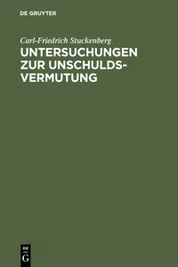 Untersuchungen zur Unschuldsvermutung_cover