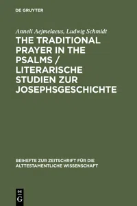 The Traditional Prayer in the Psalms / Literarische Studien zur Josephsgeschichte_cover